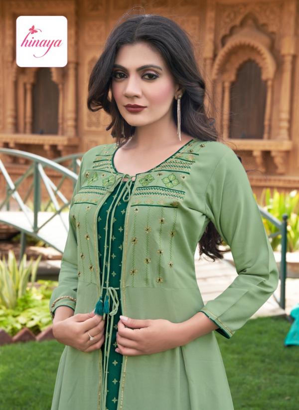 Hinaya Anaisha Rayon Designer Embroidery Kurti Collection